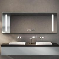 DUSEL Зеркало с подогревом, LED подсветкой Smart, часами и температурой DE-M1041 75x120 см